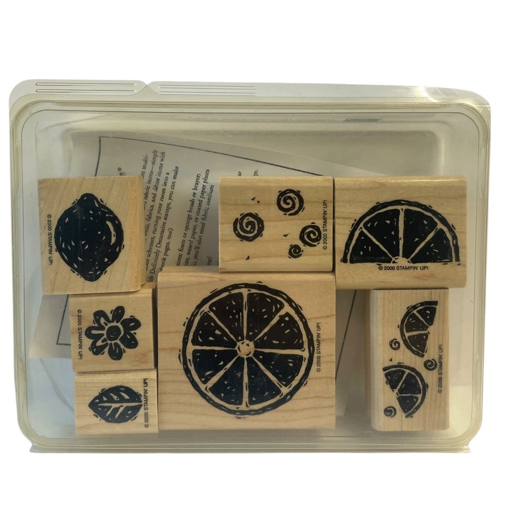 Stampin Up Stamp Set Unisex OS Tan Citrus & Such Wood Mount 7pc